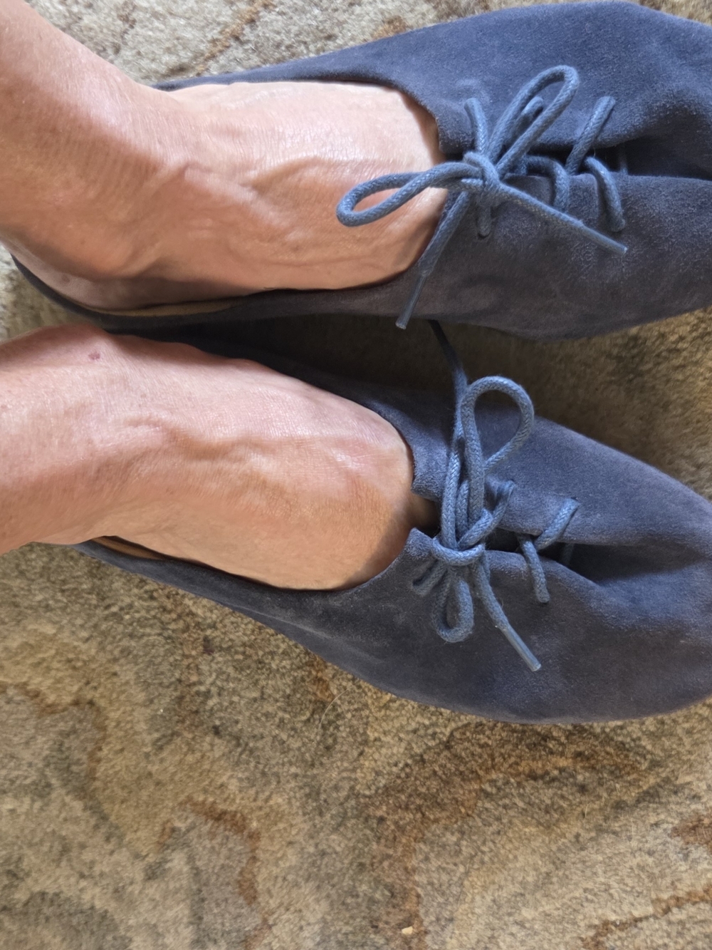 Born Bianca Blue Suede Lace-Up Mules